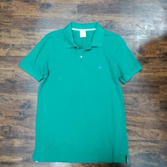 Brooks Brothers Mens Green Polo Shirt Size L Cotton Casual Classic Fit M - Picture 2 of 12